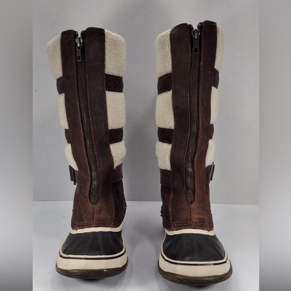 Sorel Brown and Cream Tall Winter Boots size 9 pre owned Exellent condition - Picture 1 of 8